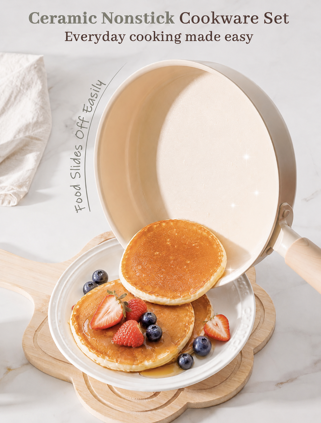 Astercook 18 Piece Dog Paw Ceramic Cookware Set | Cream