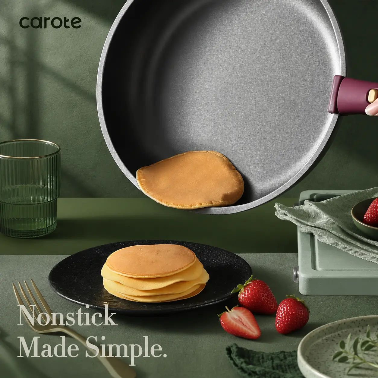 CAROTE 21-Piece Gold Ultra Violet Cookware Set