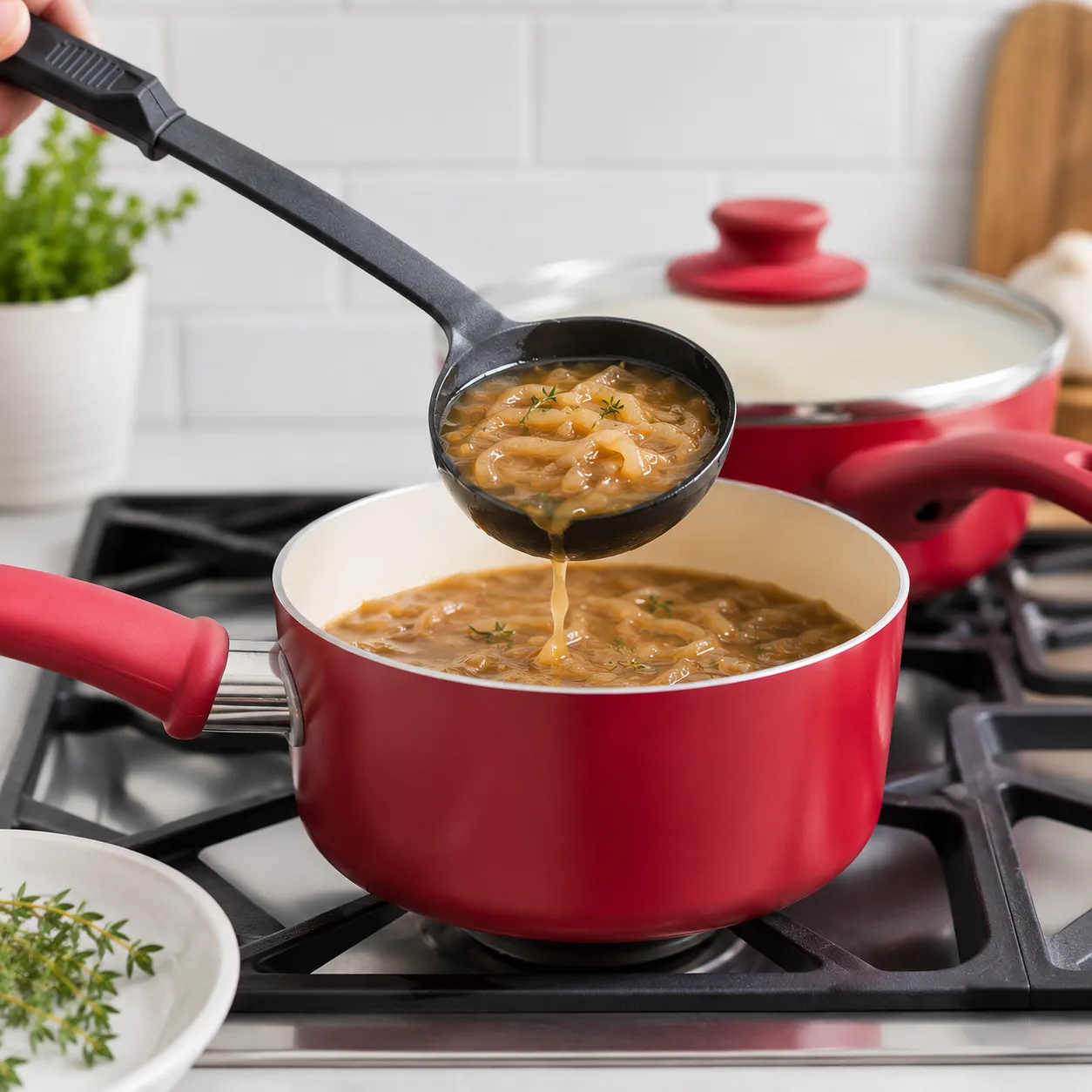 GreenLife Soft Grip 16 Piece Red Ceramic Nonstick Cookware Set