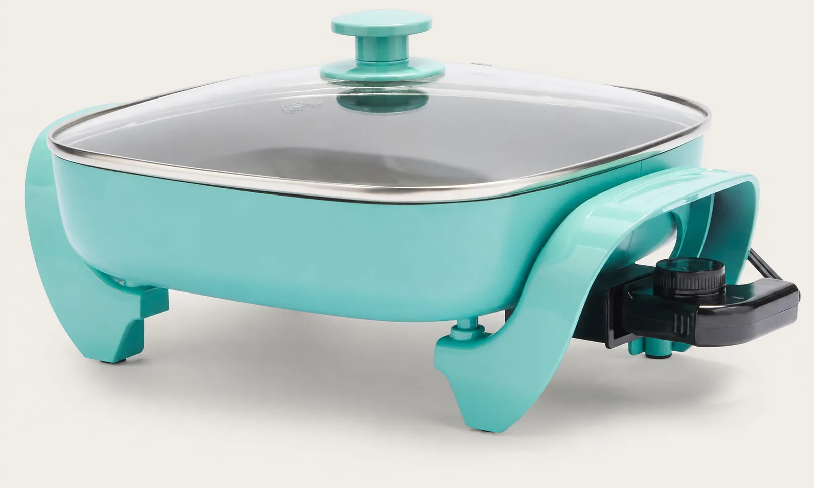 GreenLife 12 Inch 5QT Square Electric Skillet, Turquoise