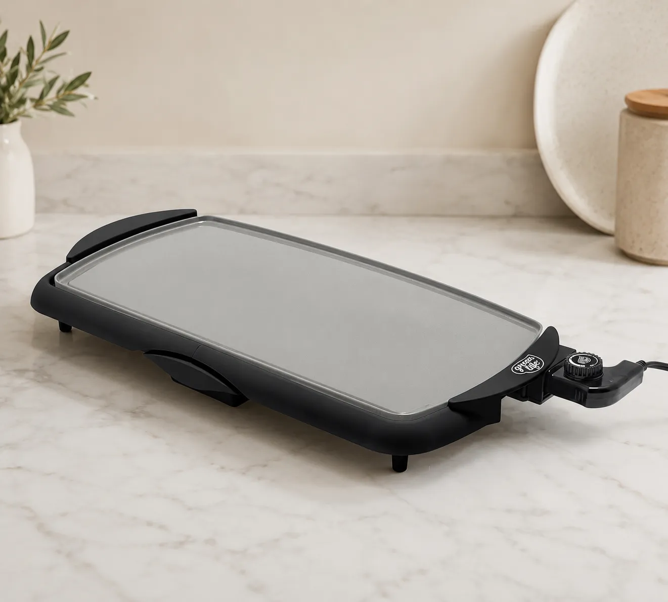 GreenLife Healthy Griddle XL Black, 10.5 x 20 Electric Griddle