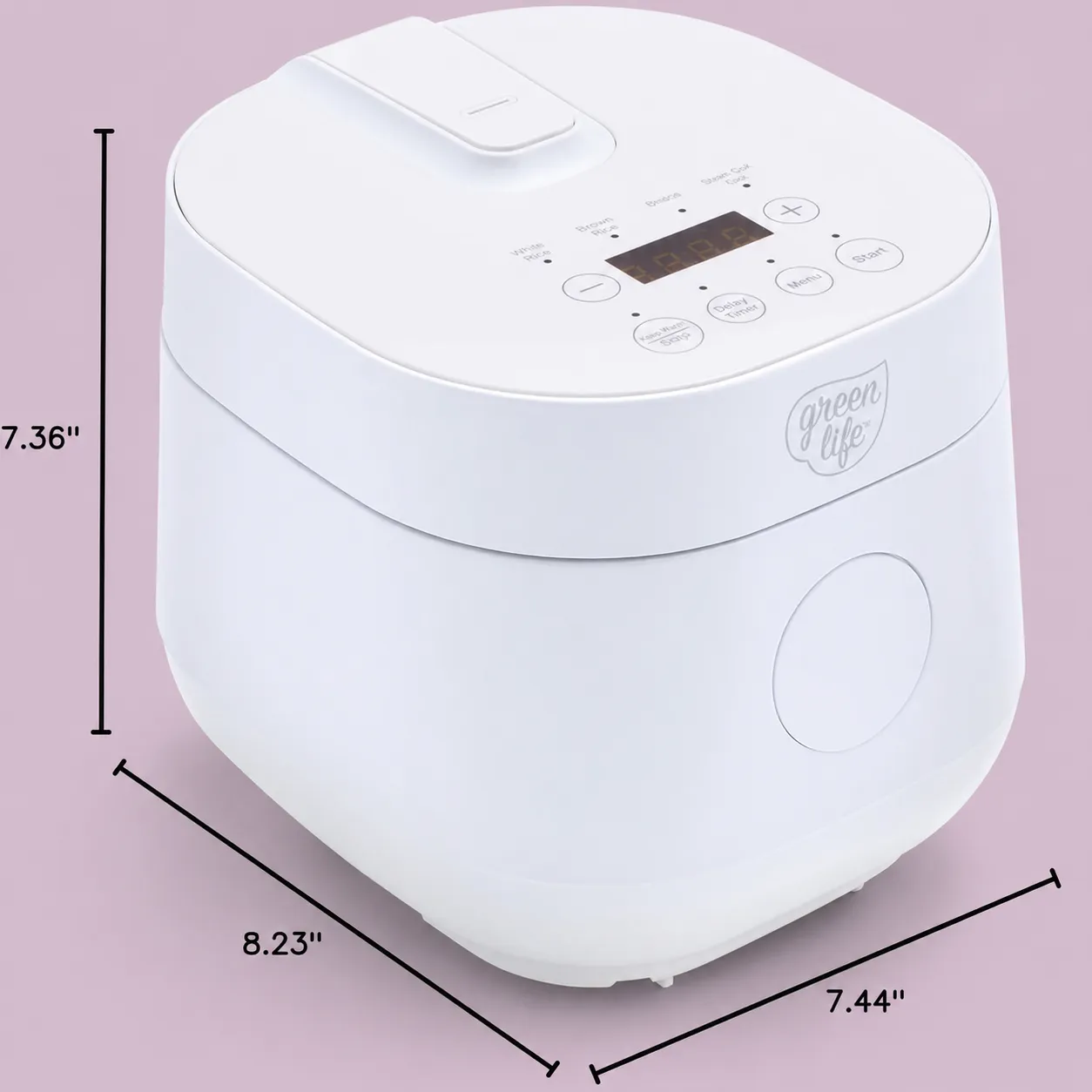 GreenLife Digital Rice & Beans Cooker, 4-Cup White Ceramic Pot